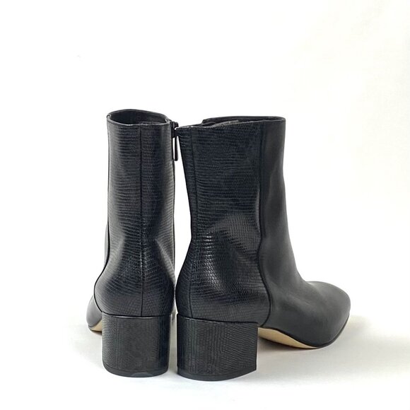 Donald Pliner Cindee Black Leather/Python Print Block Heel Ankle Boot 7.5 & 8 - Picture 6 of 10